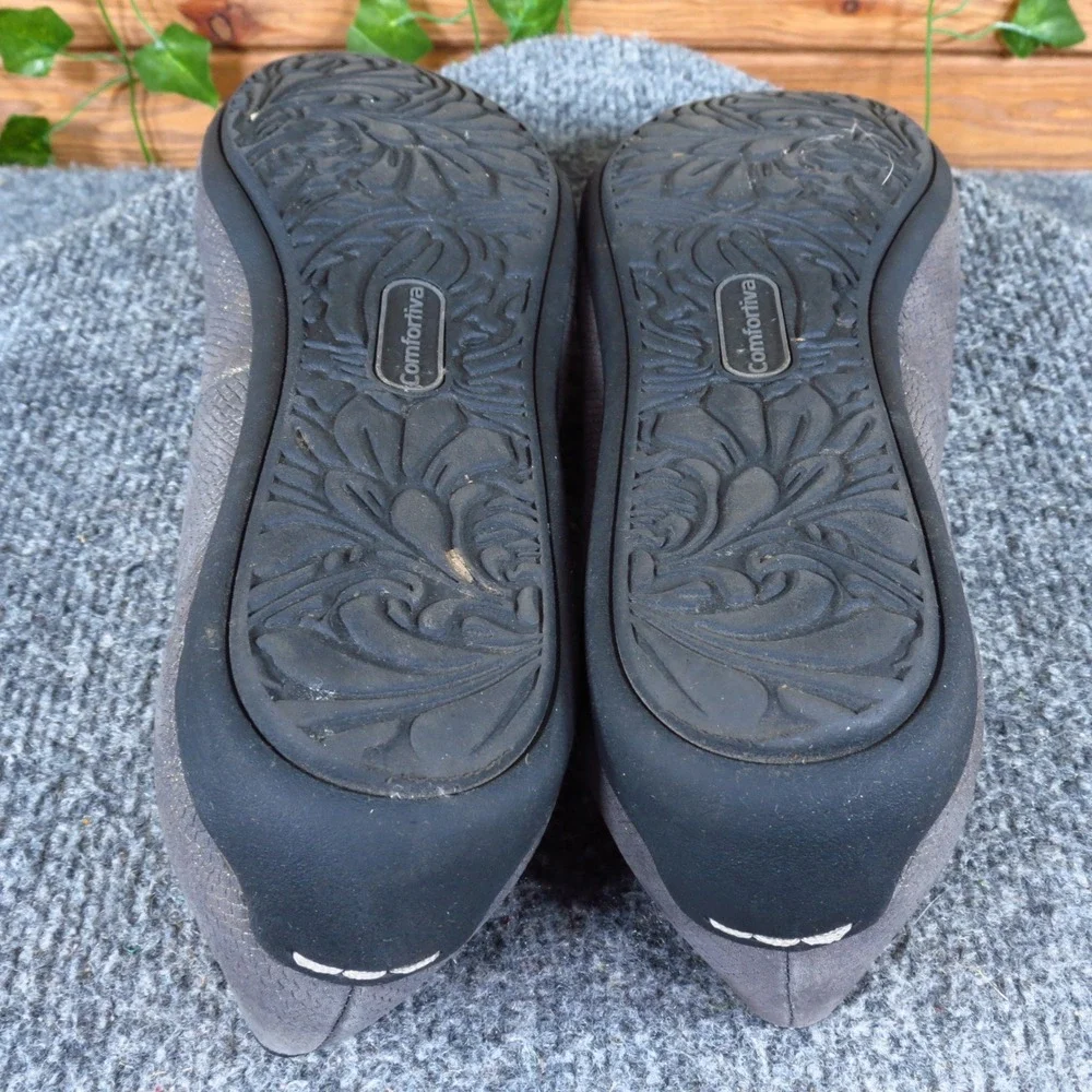 Comfortiva Corwin Womens Loafer Flat Sz 10M Casual Walking Gray Metallic Leather